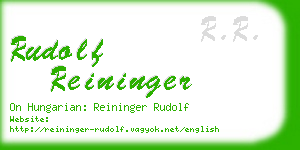 rudolf reininger business card